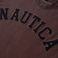 NAUTICA KNIT ACTIVE HEAVY WEIGHT SWEAT GARMENT DYED ARCHLOGO CREW (BURGUNDY, 6WW)