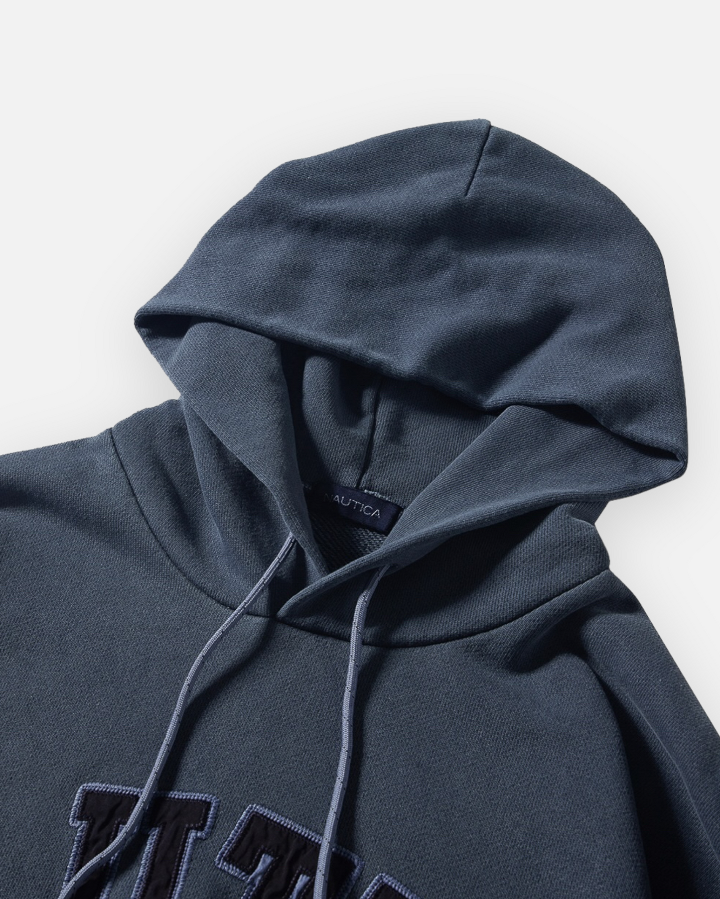 NAUTICA KNIT ACTIVE HEAVY WEIGHT SWEAT GARMENT DYED ARCHLOGO HOODIE (NAVY, 4NV)