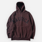 NAUTICA KNIT ACTIVE HEAVY WEIGHT SWEAT GARMENT DYED ARCHLOGO HOODIE (BURGUNDY, 6WW)