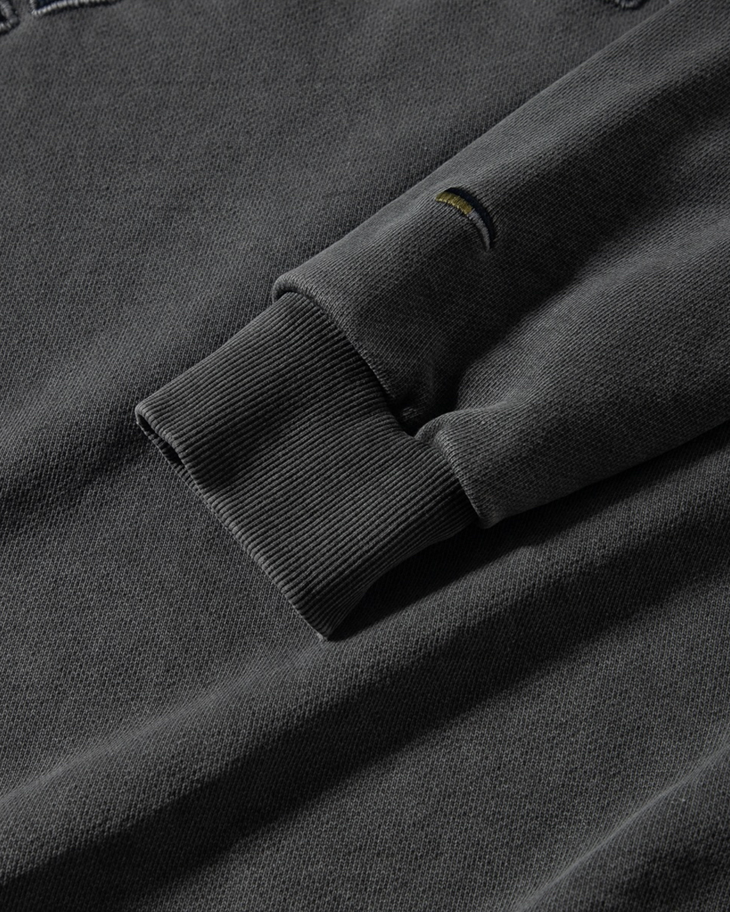 NAUTICA KNIT ACTIVE HEAVY WEIGHT SWEAT GARMENT DYED ARCHLOGO CREW (CHARCOAL, 01C)