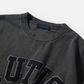 NAUTICA L/S T-SHIRTS TOO HEAVY GARMENT DYED ARCHLOGO L/S TEE (CHARCOAL, 01C)