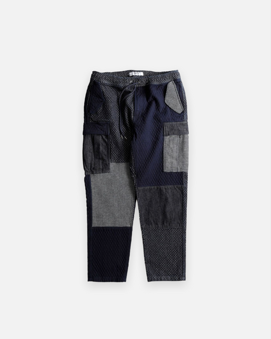 FDMTL BORO PATCHWORK CARGO PANTS RINSE (INDIGO)