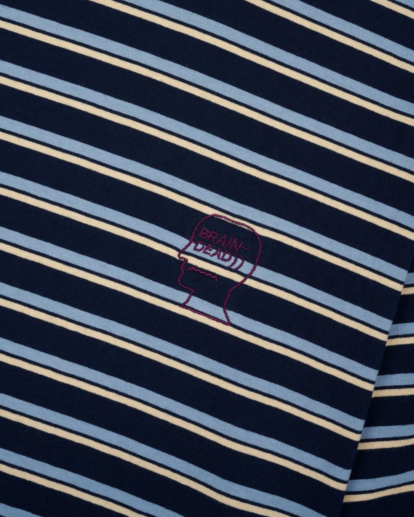 BRAIN DEAD 94 STRIPED T-SHIRT (NAVY MULTI)