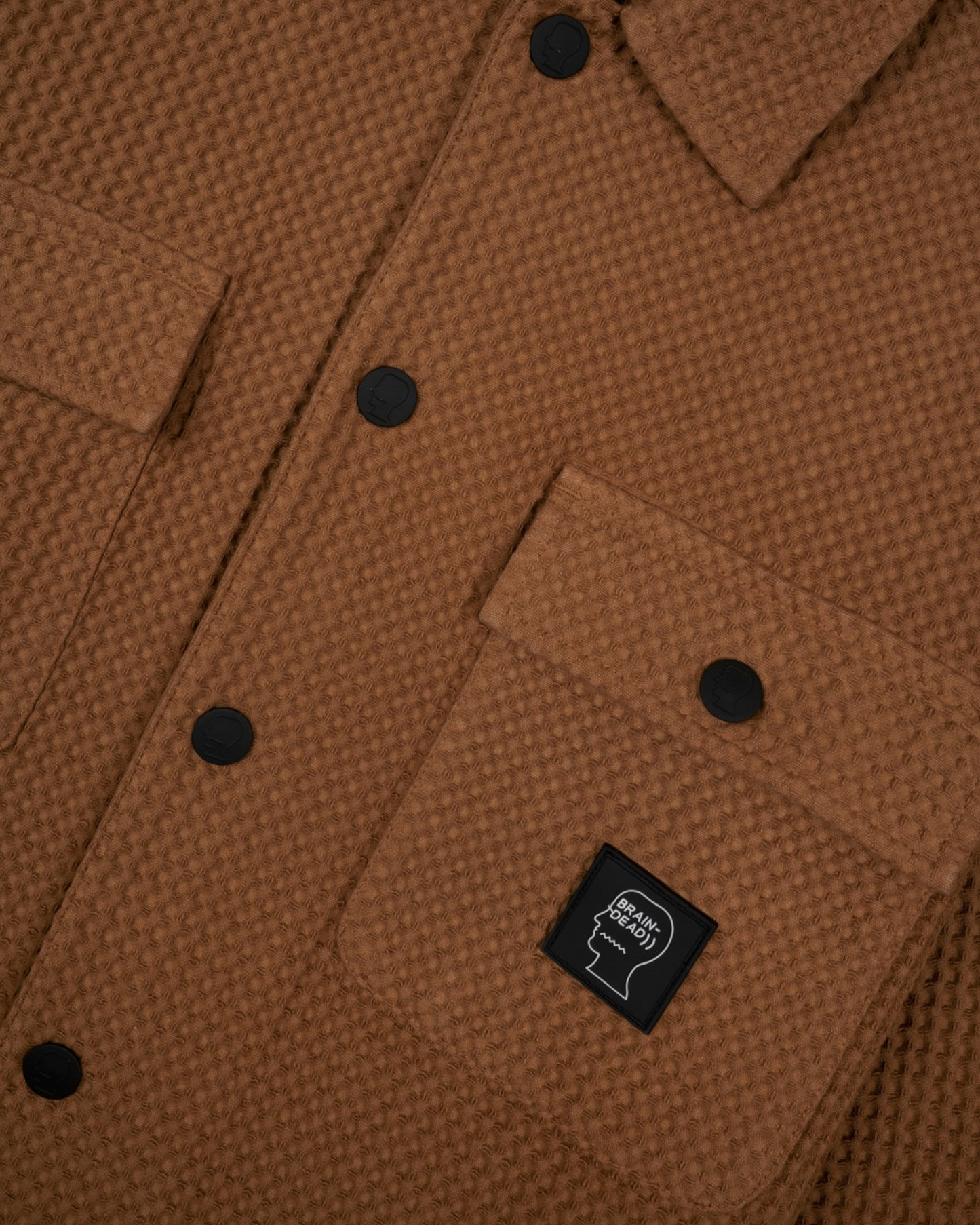BRAIN DEAD WAFFLE SNAP FRONT SHIRT (LIGHT BROWN)