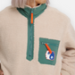 BRAIN DEAD YIN YANG HALF ZIP JACKET (CREAM)