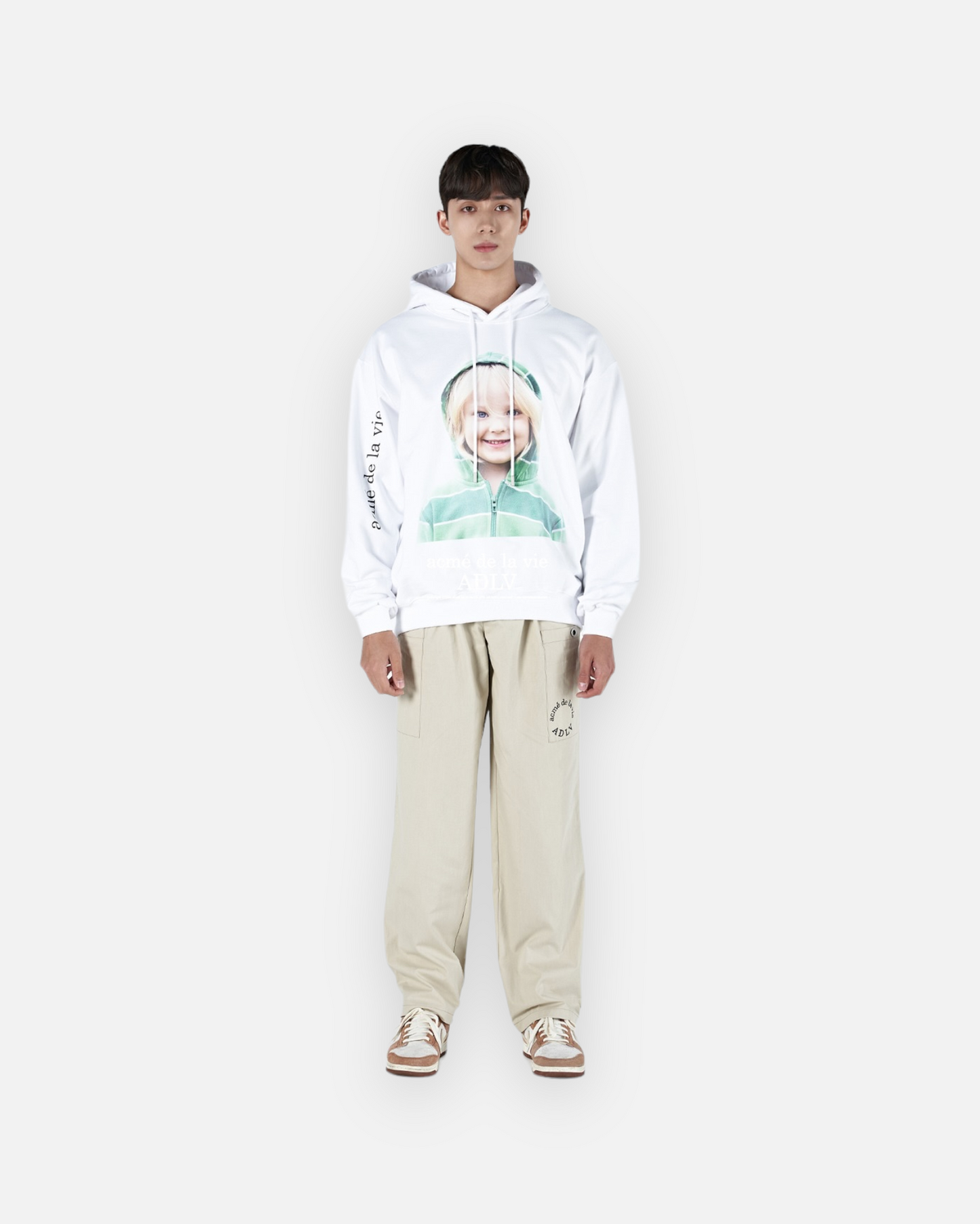ADLV ADLV BABY FACE HOODIE WHITE GREEN HOODIE BOY (WHITE)