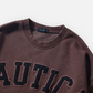 NAUTICA KNIT ACTIVE HEAVY WEIGHT SWEAT GARMENT DYED ARCHLOGO CREW (BURGUNDY, 6WW)