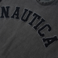 NAUTICA KNIT ACTIVE HEAVY WEIGHT SWEAT GARMENT DYED ARCHLOGO CREW (CHARCOAL, 01C)