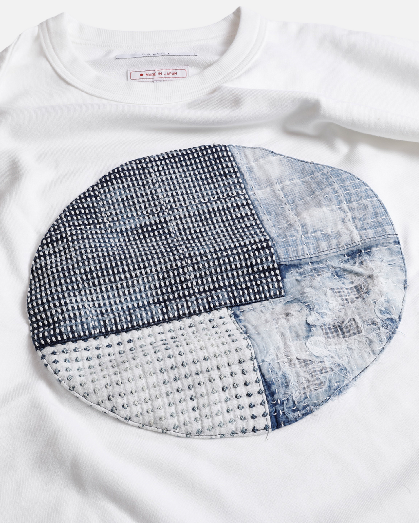 BORO PATCHWORK WIDE TEE (WHITE)