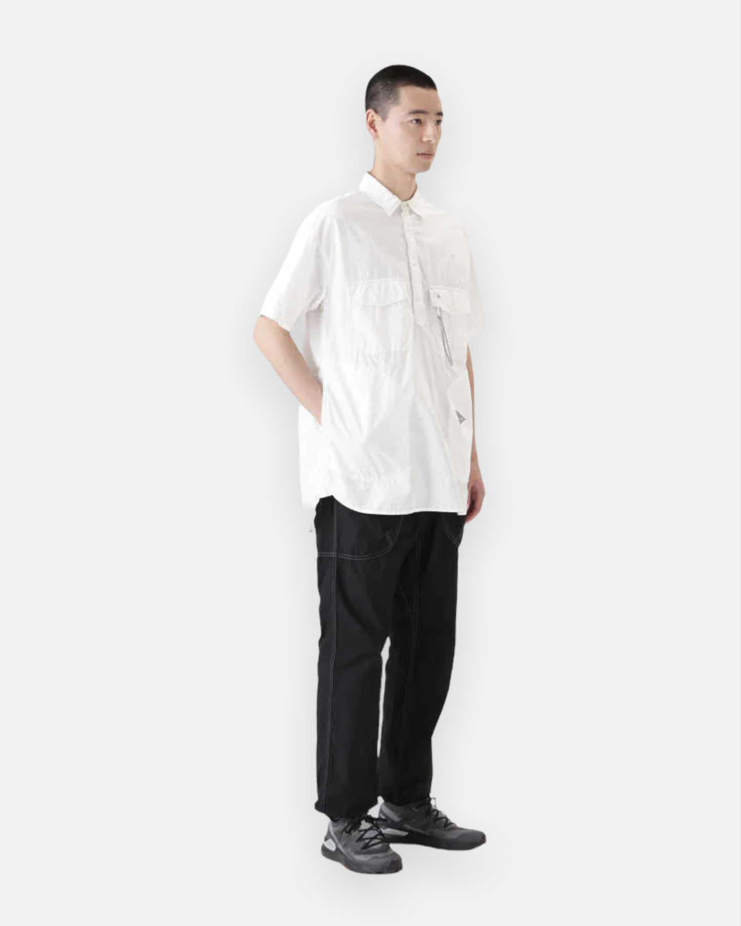 AND WANDER CORDURA TYPEWRITER SHORT SLEEVE OVER SHIRT (WHITE)