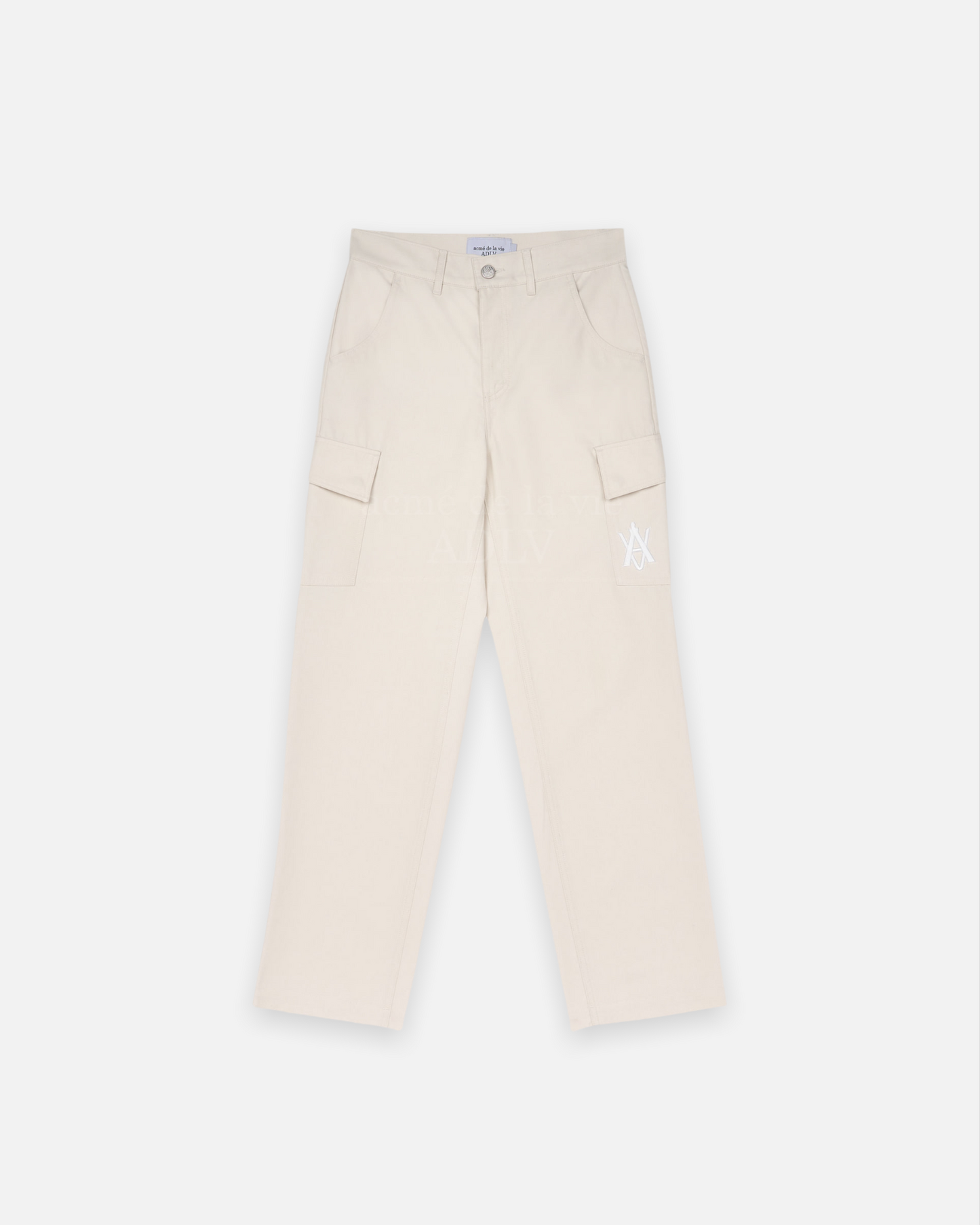 ADLV x LISA A LOGO EMBLEM EMBROIDERY CARGO PANTS (IVORY)