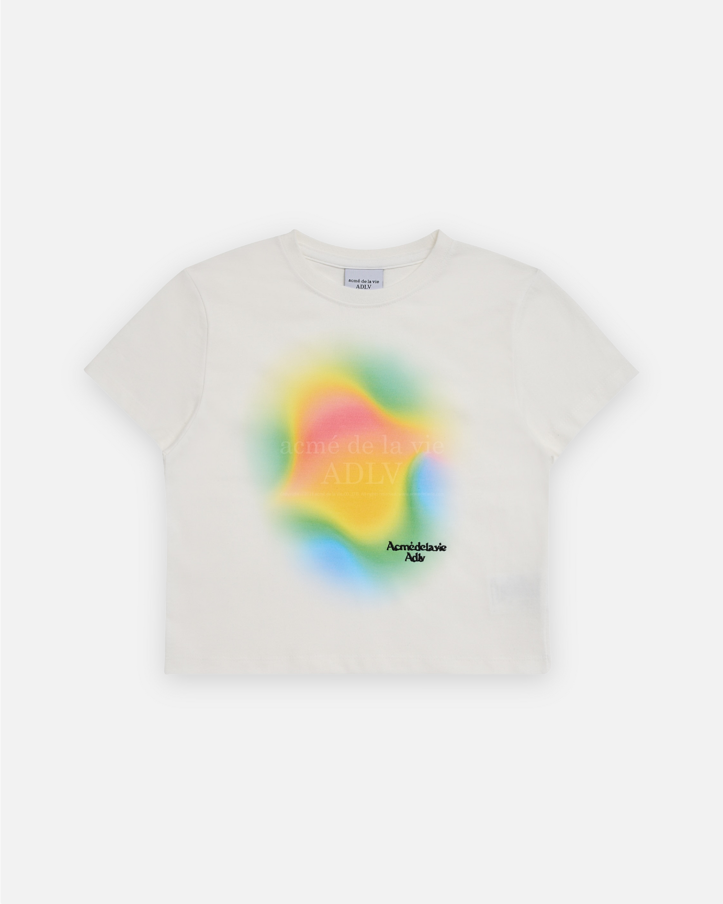 RAINBOW GRADATION ARTWORK CROP TOP SHORT SLEEVE T-SHIRT
CREAM