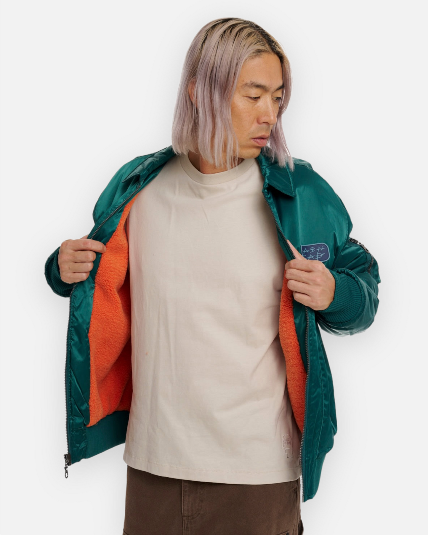 BRAIN DEAD BD BOMBER JACKET (MALLARD)