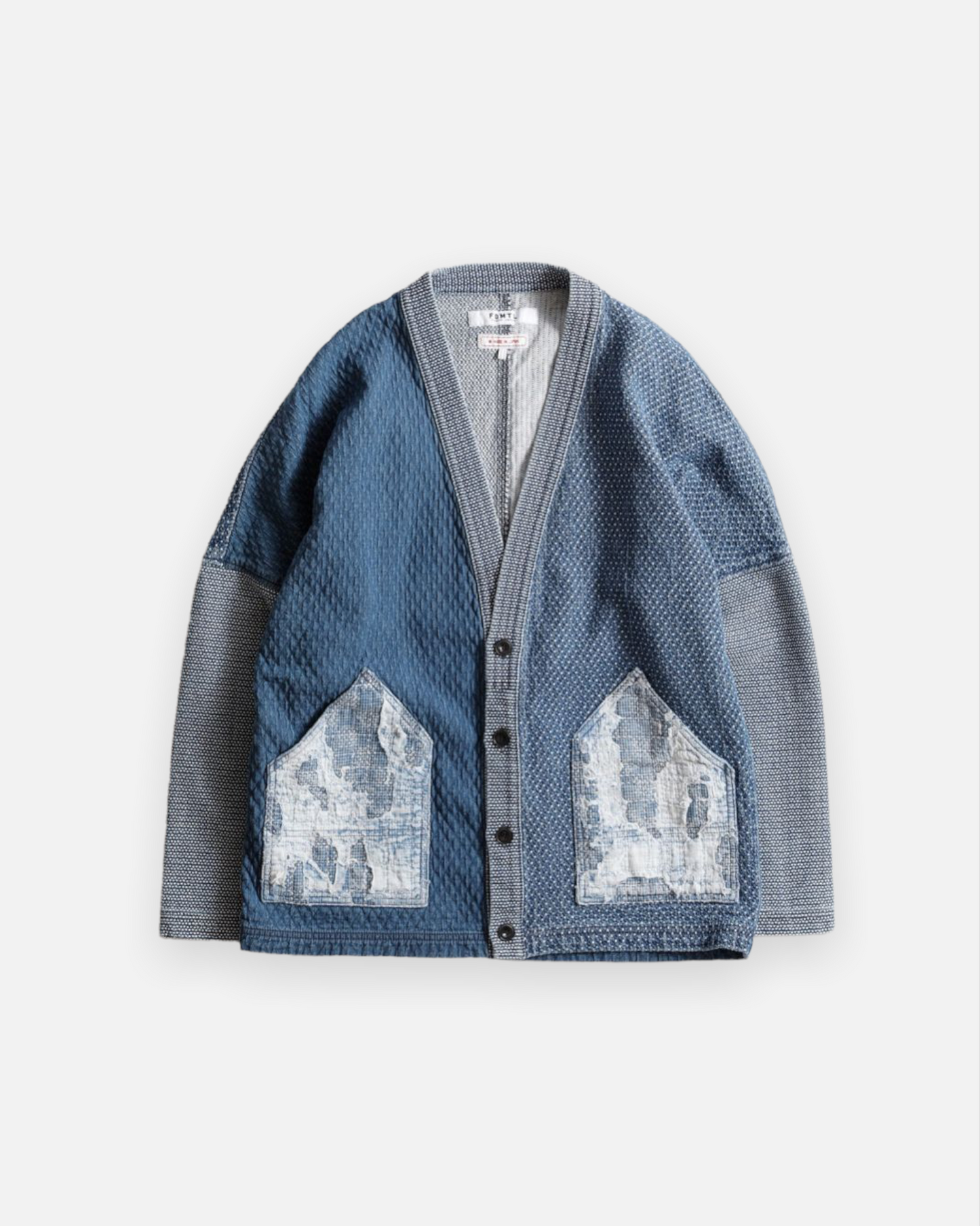 FDMTL BORO PATCHWORK CARDIGAN 5YR WASH (INDIGO)