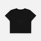 RAINBOW GRADATION ARTWORK CROP TOP SHORT SLEEVE T-SHIRT BLACK