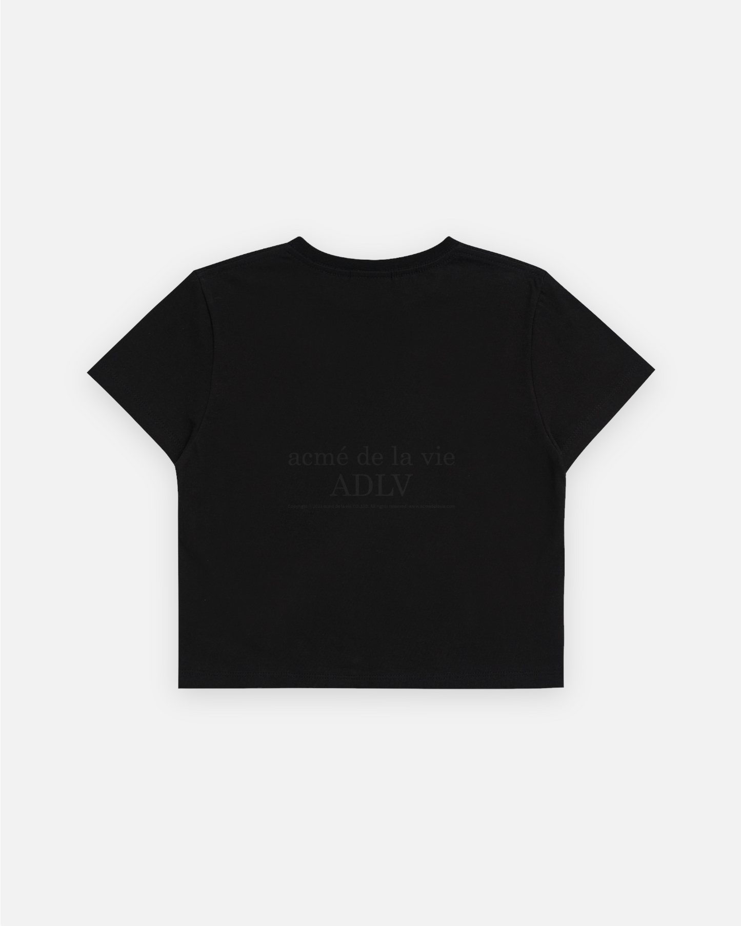 RAINBOW GRADATION ARTWORK CROP TOP SHORT SLEEVE T-SHIRT BLACK