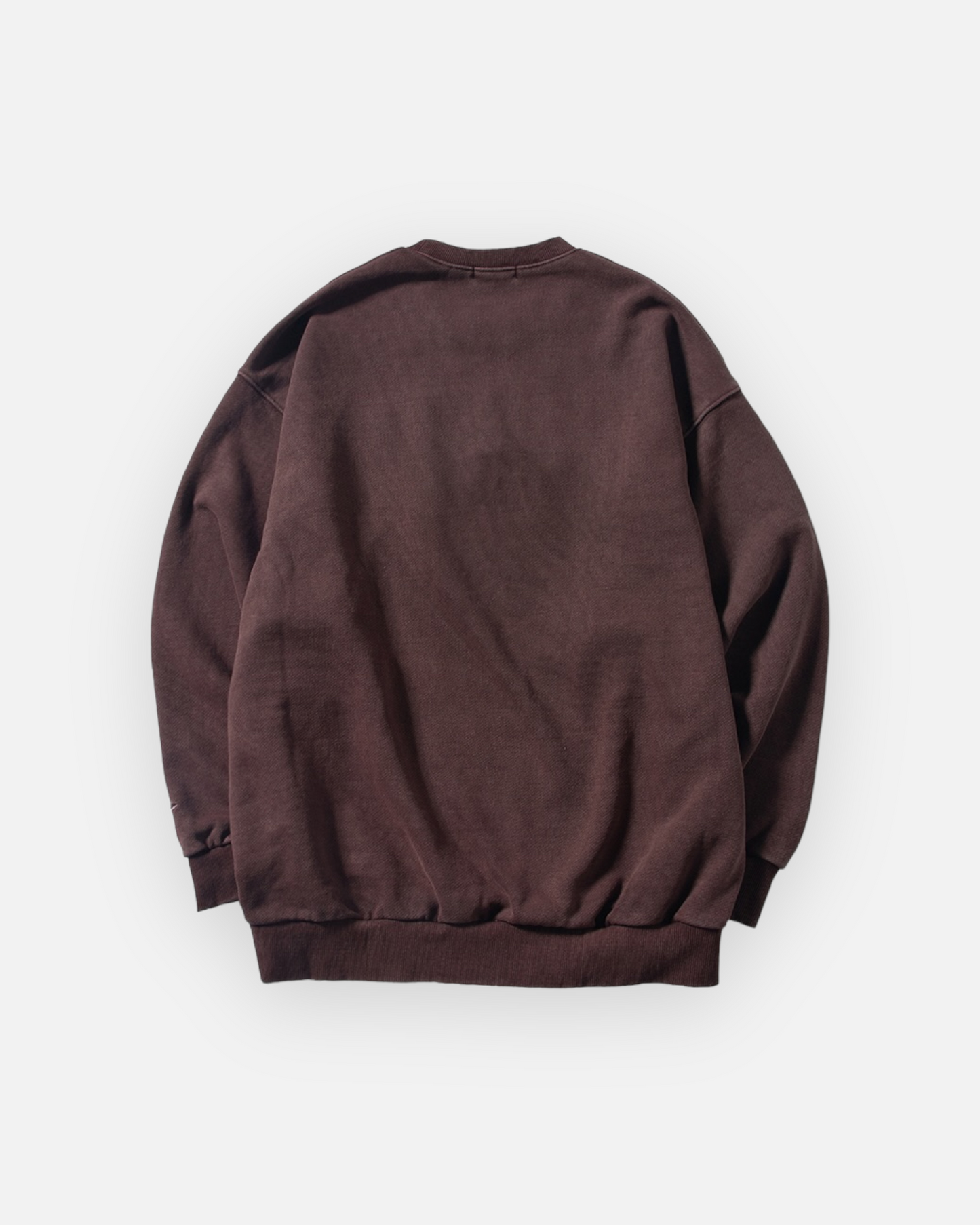 NAUTICA KNIT ACTIVE HEAVY WEIGHT SWEAT GARMENT DYED ARCHLOGO CREW (BURGUNDY, 6WW)