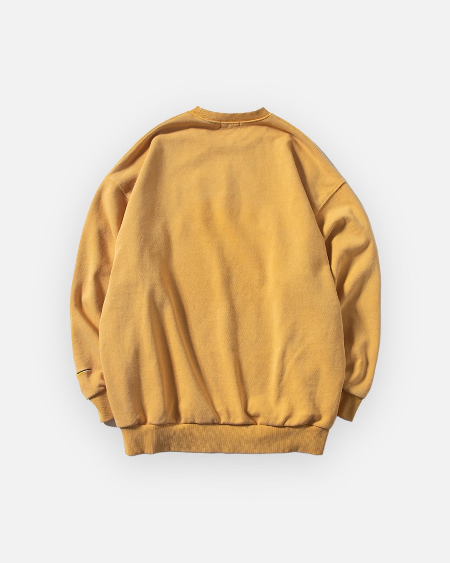 NAUTICA KNIT ACTIVE HEAVY WEIGHT SWEAT GARMENT DYED ARCHLOGO CREW (MASTARD, 7TW)