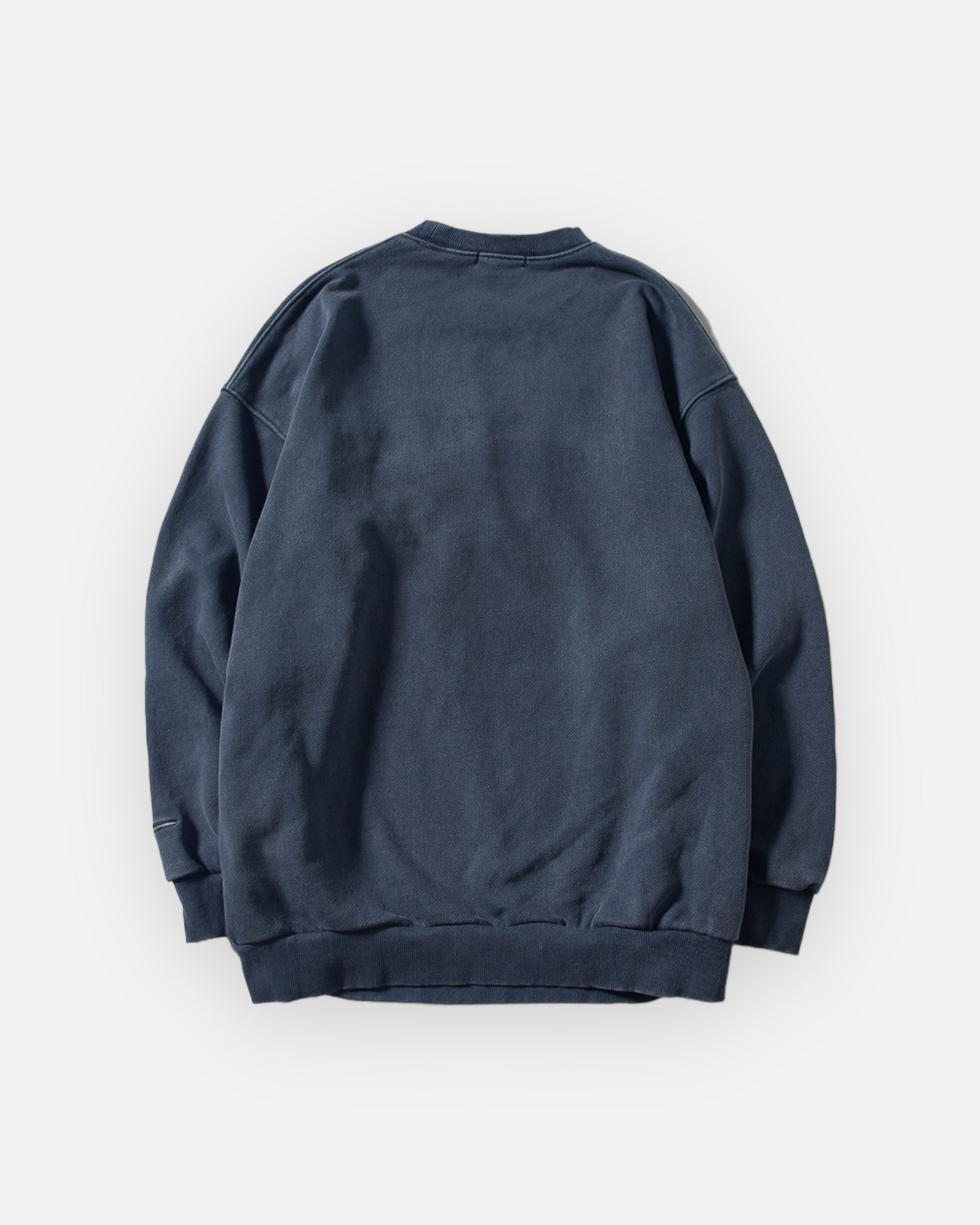 NAUTICA KNIT ACTIVE HEAVY WEIGHT SWEAT GARMENT DYED ARCHLOGO CREW (NAVY, 4NV)