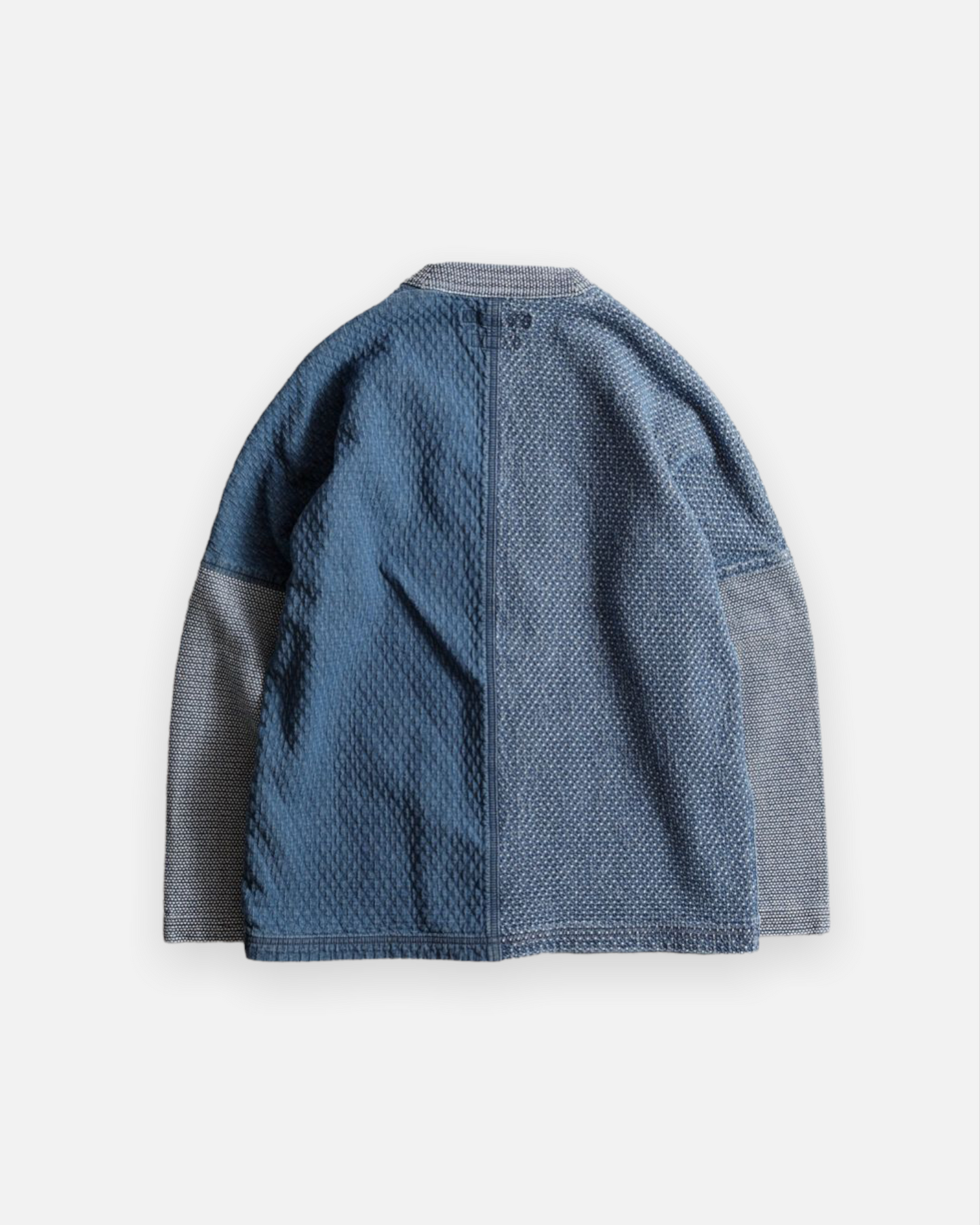 FDMTL BORO PATCHWORK CARDIGAN 5YR WASH (INDIGO)