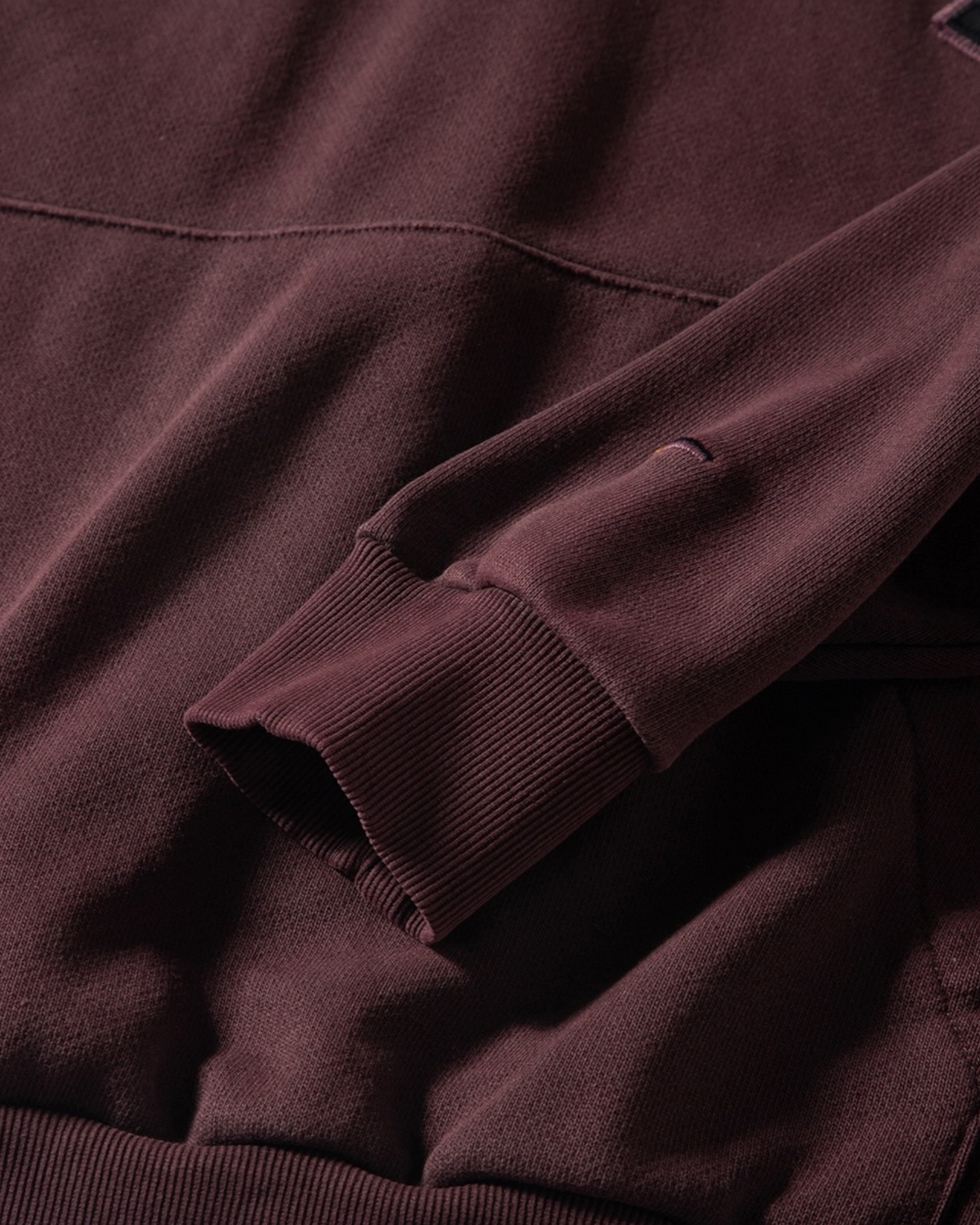 NAUTICA KNIT ACTIVE HEAVY WEIGHT SWEAT GARMENT DYED ARCHLOGO HOODIE (BURGUNDY, 6WW)