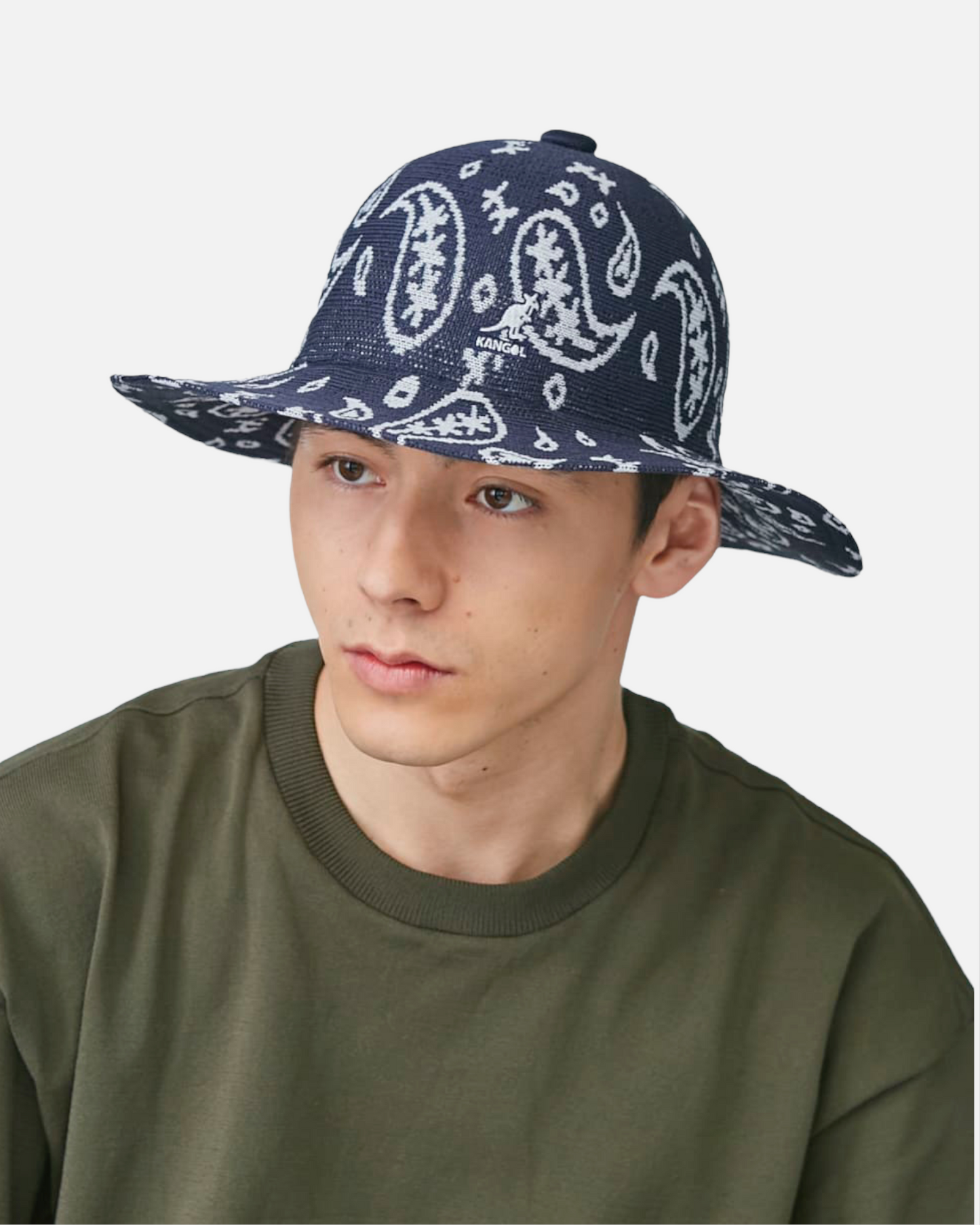 PAISLEY WIDE BRIM CASUAL (DARK BLUE/WHITE)