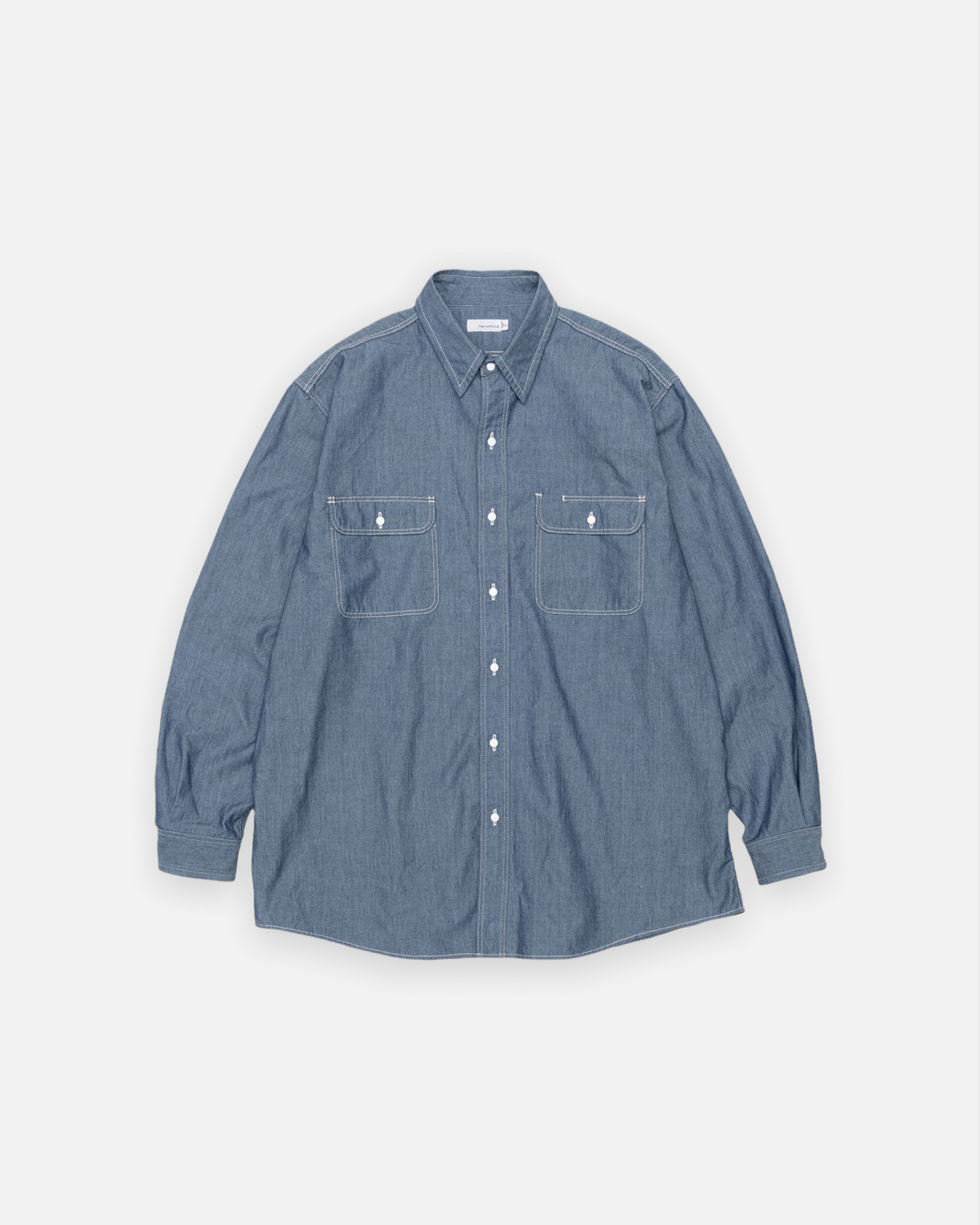 NANAMICA REGULAR COLLAR WIND SHIRT (INDIGO)