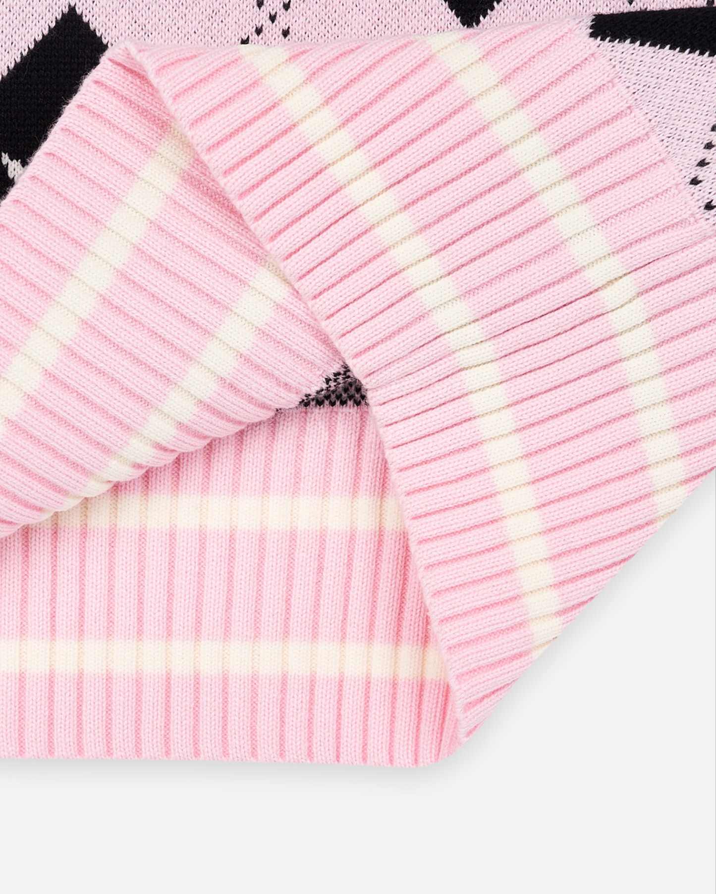 ADLV x LISA A LOGO PATTERN ARGYLE KINT VEST (PINK)
