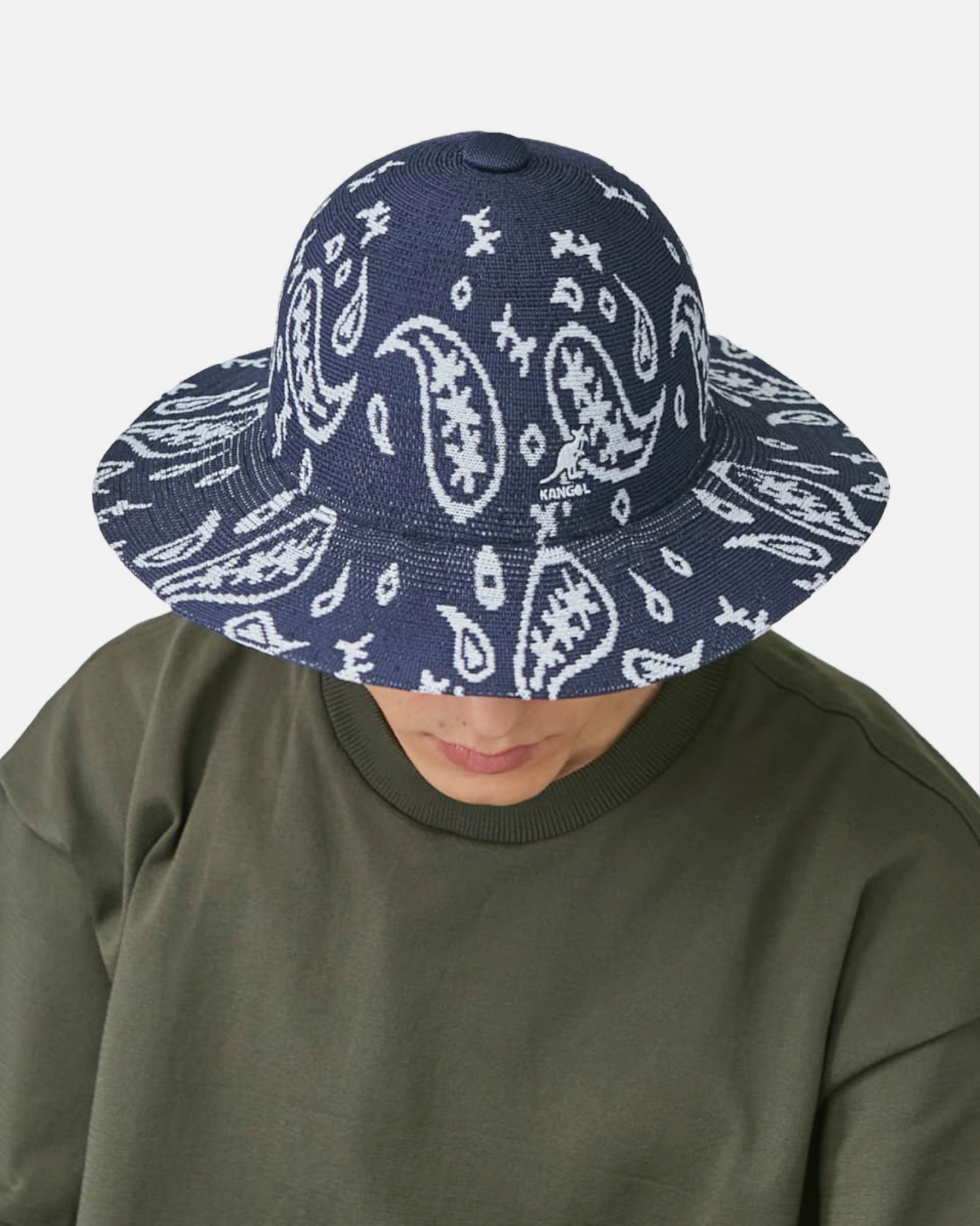 PAISLEY WIDE BRIM CASUAL (DARK BLUE/WHITE)
