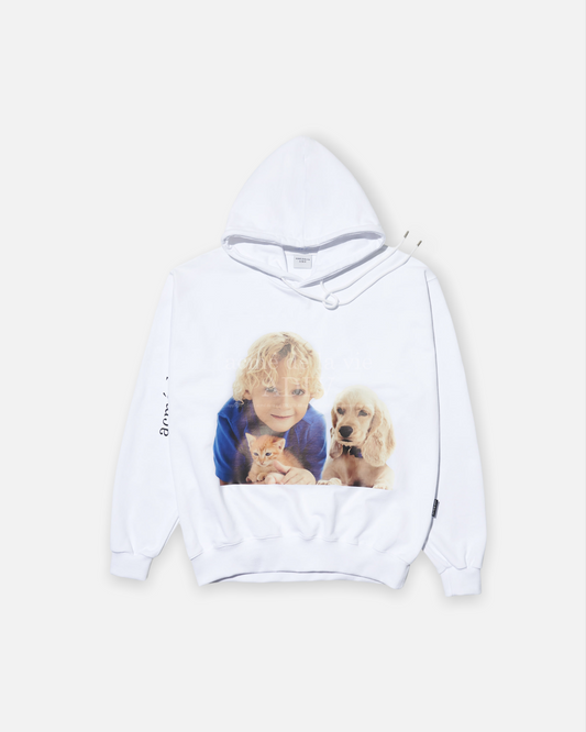 ADLV BABY FACE HOODIE WHITE PUPPY AND BOY (WHITE)