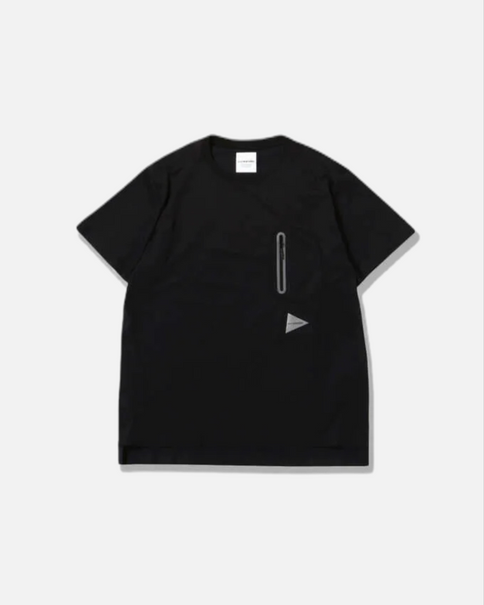 AND WANDER POLYESTER SEAMLESS T (BLACK)