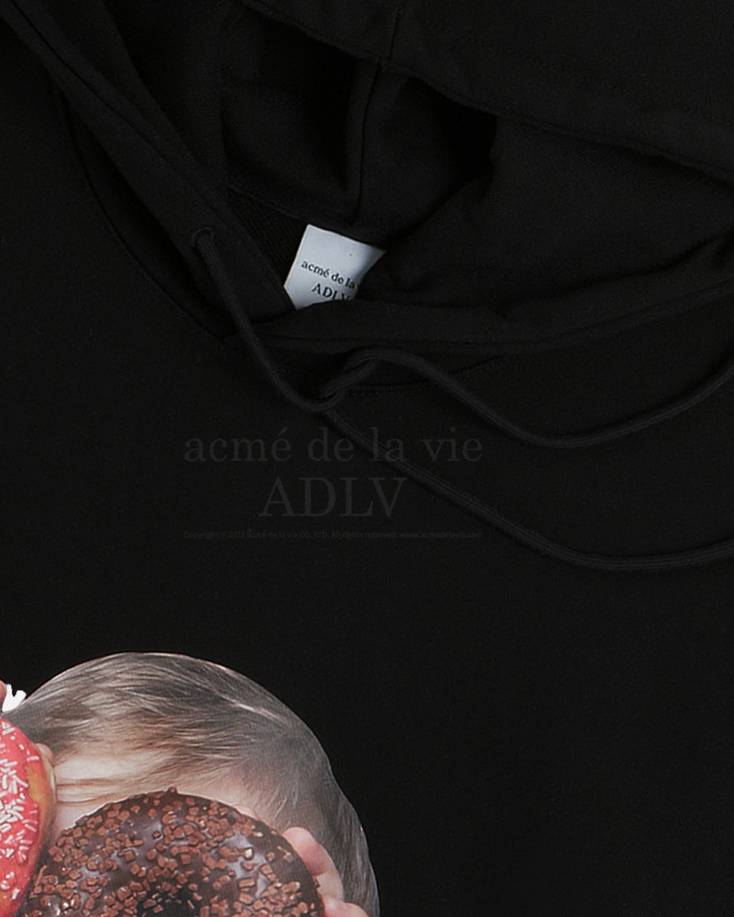 ADLV BABY FACE HOODIE BLACK DONUT1 R (BLACK)