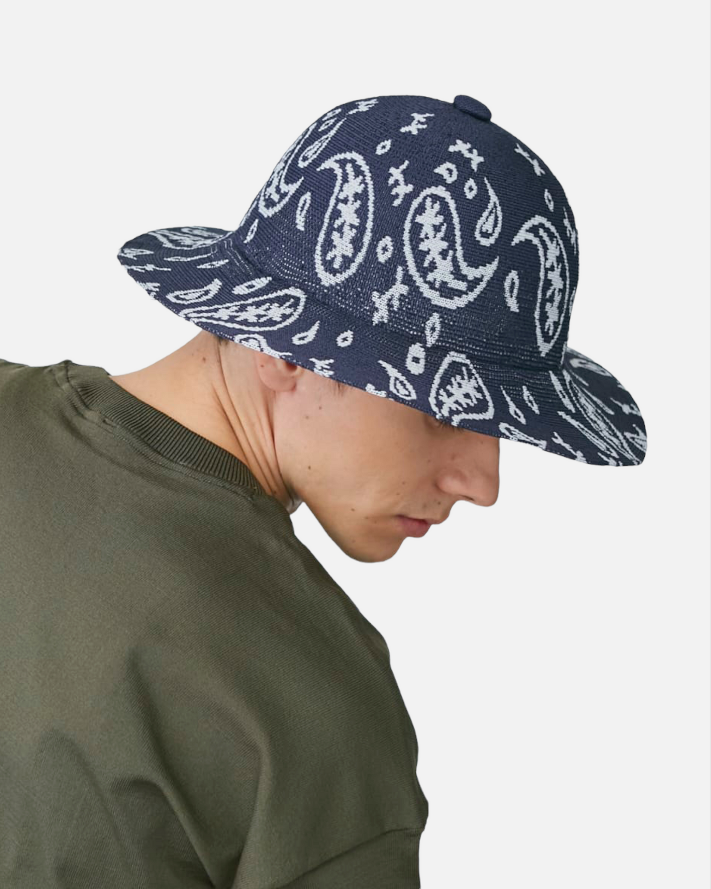 PAISLEY WIDE BRIM CASUAL (DARK BLUE/WHITE)
