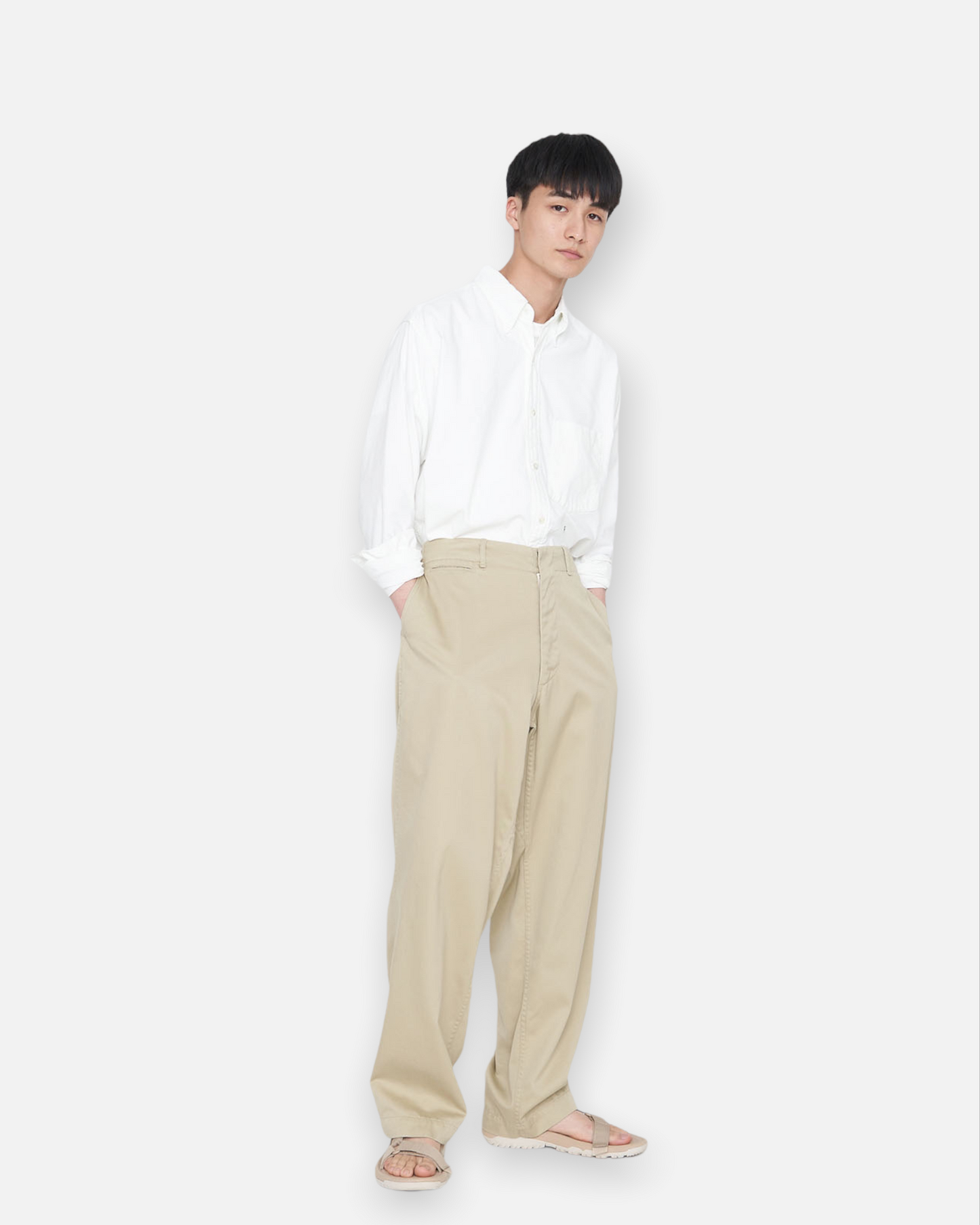 NANAMICA WIDE CHINO PANTS (KHAKI)