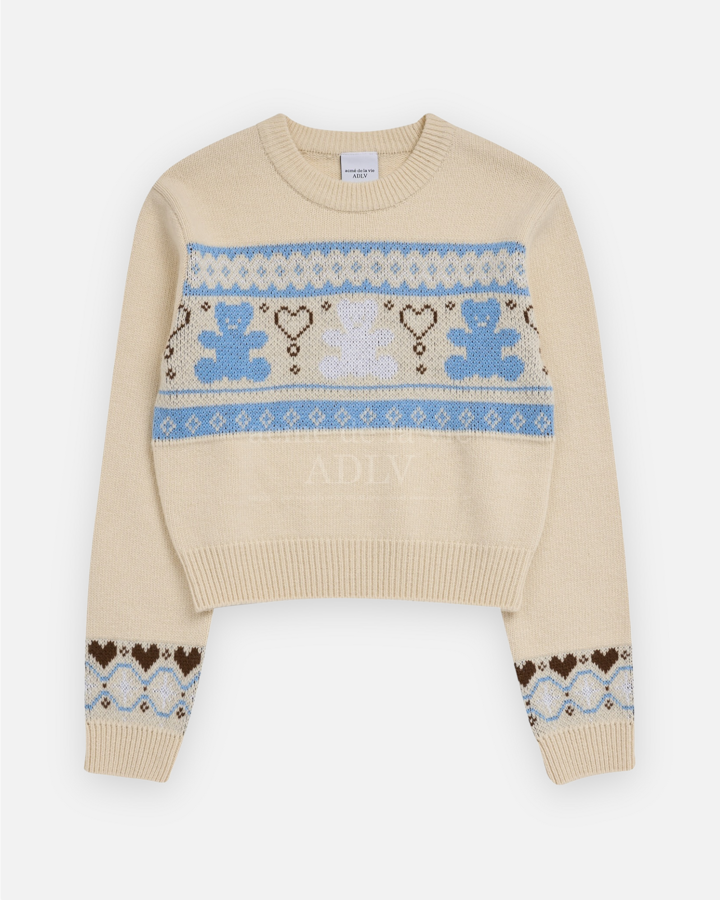 NORDIC BEAR PATTERN KNIT IVORY