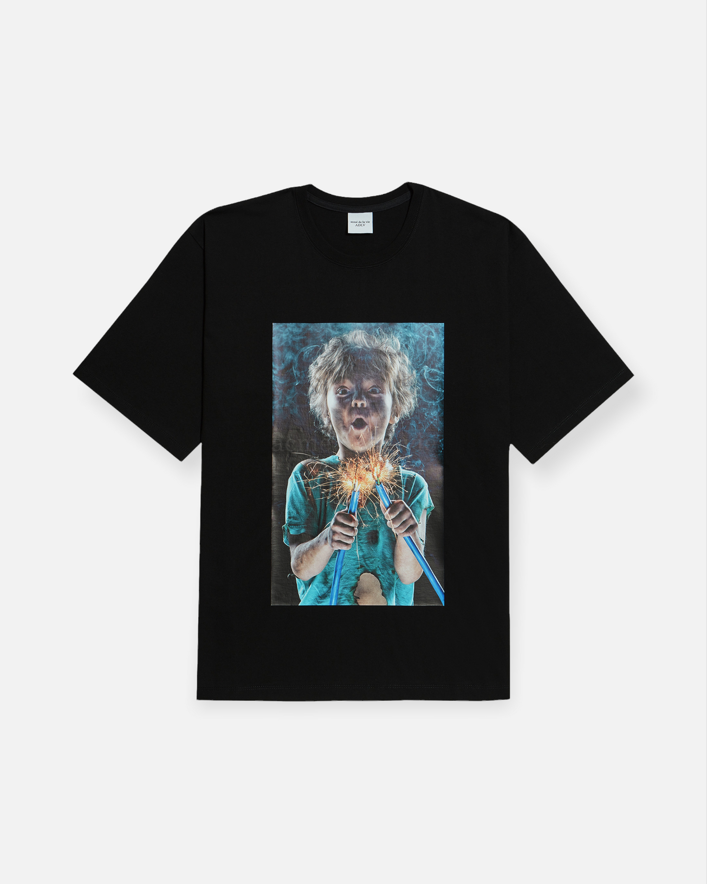 ADLV BABY FACE SHORT SLEEVE T-SHIRT BLACK SHOCKS R (BLACK)