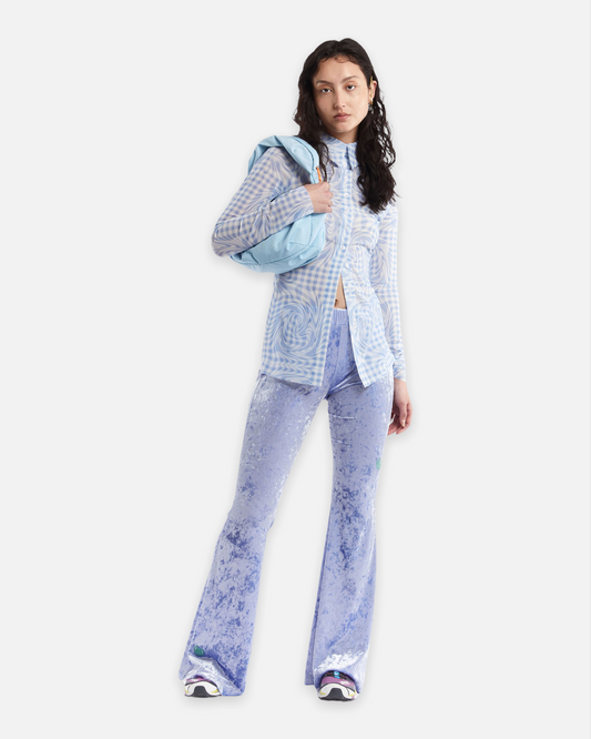 PAM CRYSTAL WINGS BOOT LEG FLARES (ICE BLUE)