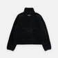 A LOGO EMBLEM BOUCLE FLEECE JACKET BLACK