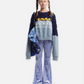 PAM CRYSTAL WINGS BOOT LEG FLARES (ICE BLUE)