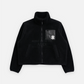 A LOGO EMBLEM BOUCLE FLEECE JACKET BLACK