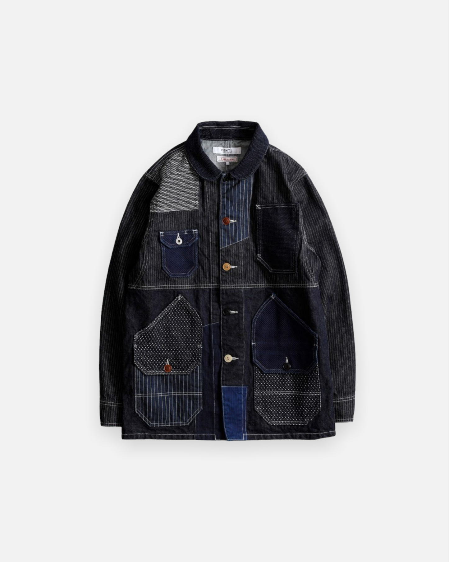 FDMTL PATCHWORK COVERALL RINSE (INDIGO)