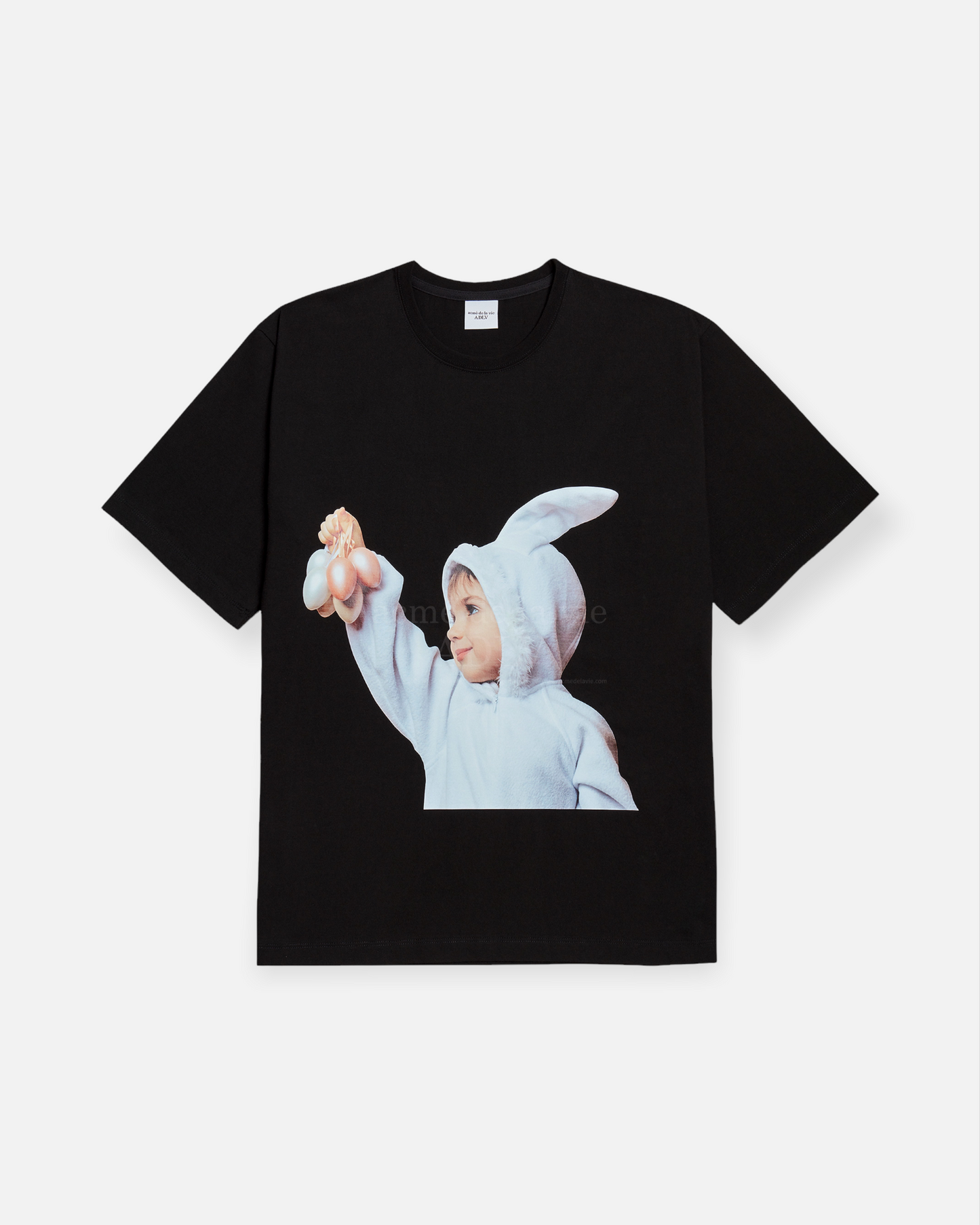 ADLV BABY FACE SHORT SLEEVE T-SHIRT BLACK RABBIT (BLACK)