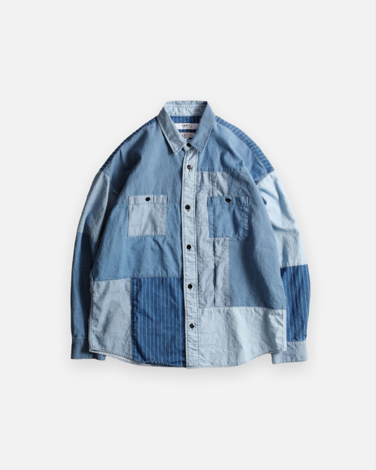 FDMTL PATCHWORK SHIRT 3YR WASH (INDIGO)
