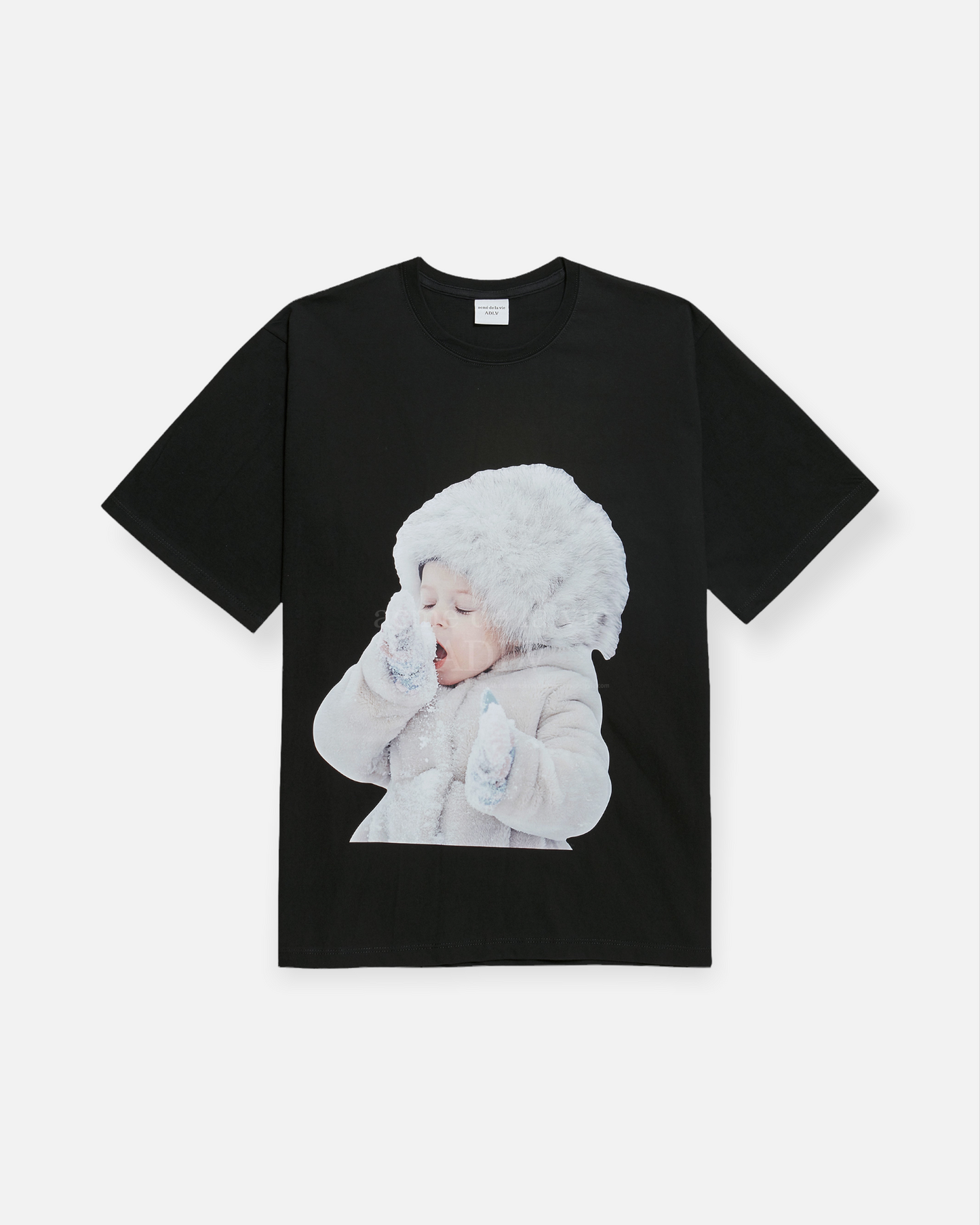 ADLV BABY FACE SHORT SLEEVE T-SHIRT BLACK SNOW (BLACK)