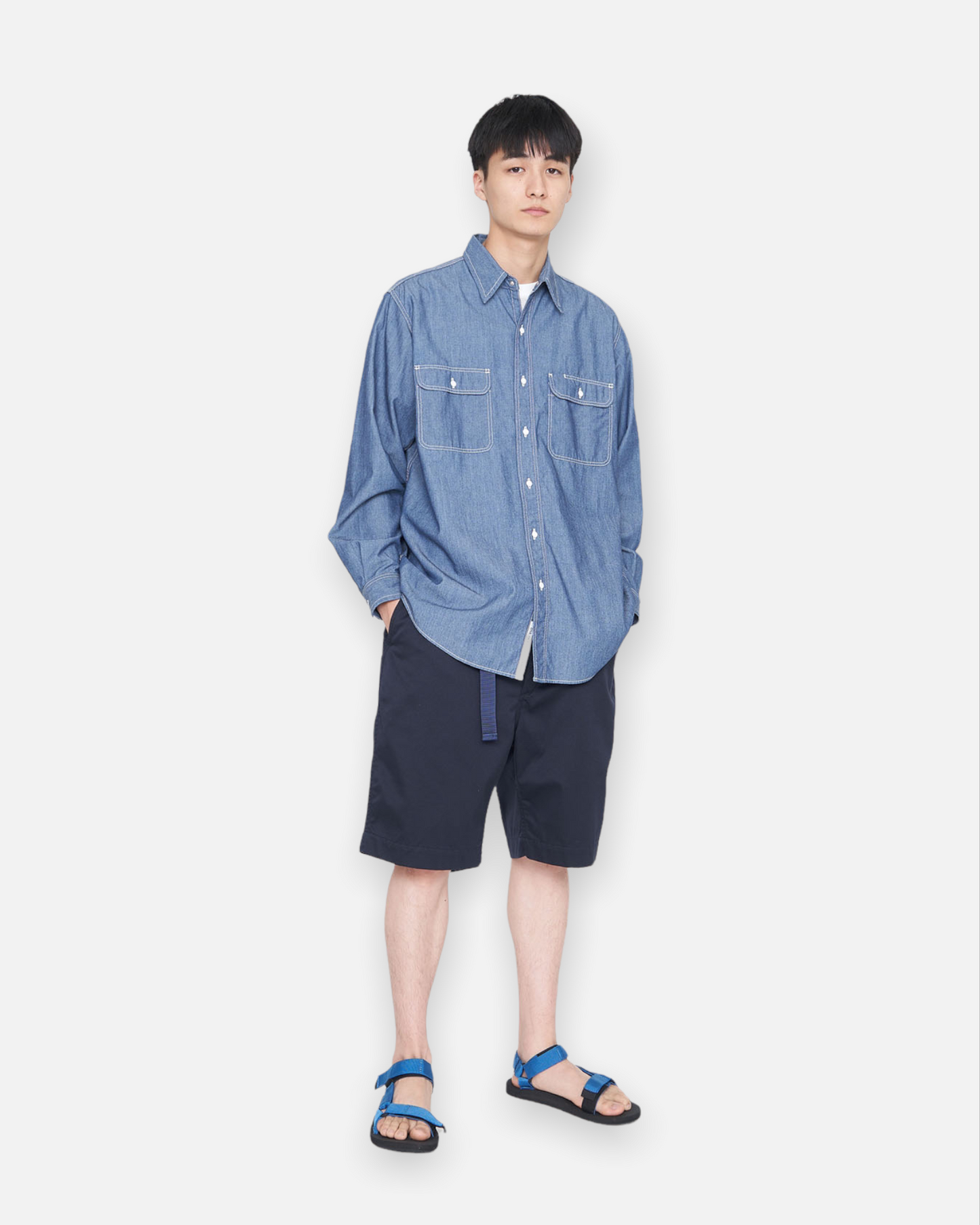 NANAMICA REGULAR COLLAR WIND SHIRT (INDIGO)