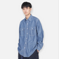 NANAMICA REGULAR COLLAR WIND SHIRT (INDIGO)
