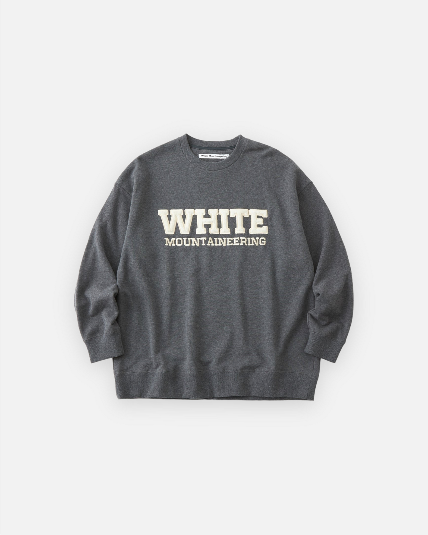 WHITE MOUNTAINEERING SHAGGY EMBROIDERY CREW NECK PULLOVER (CHARCOAL)