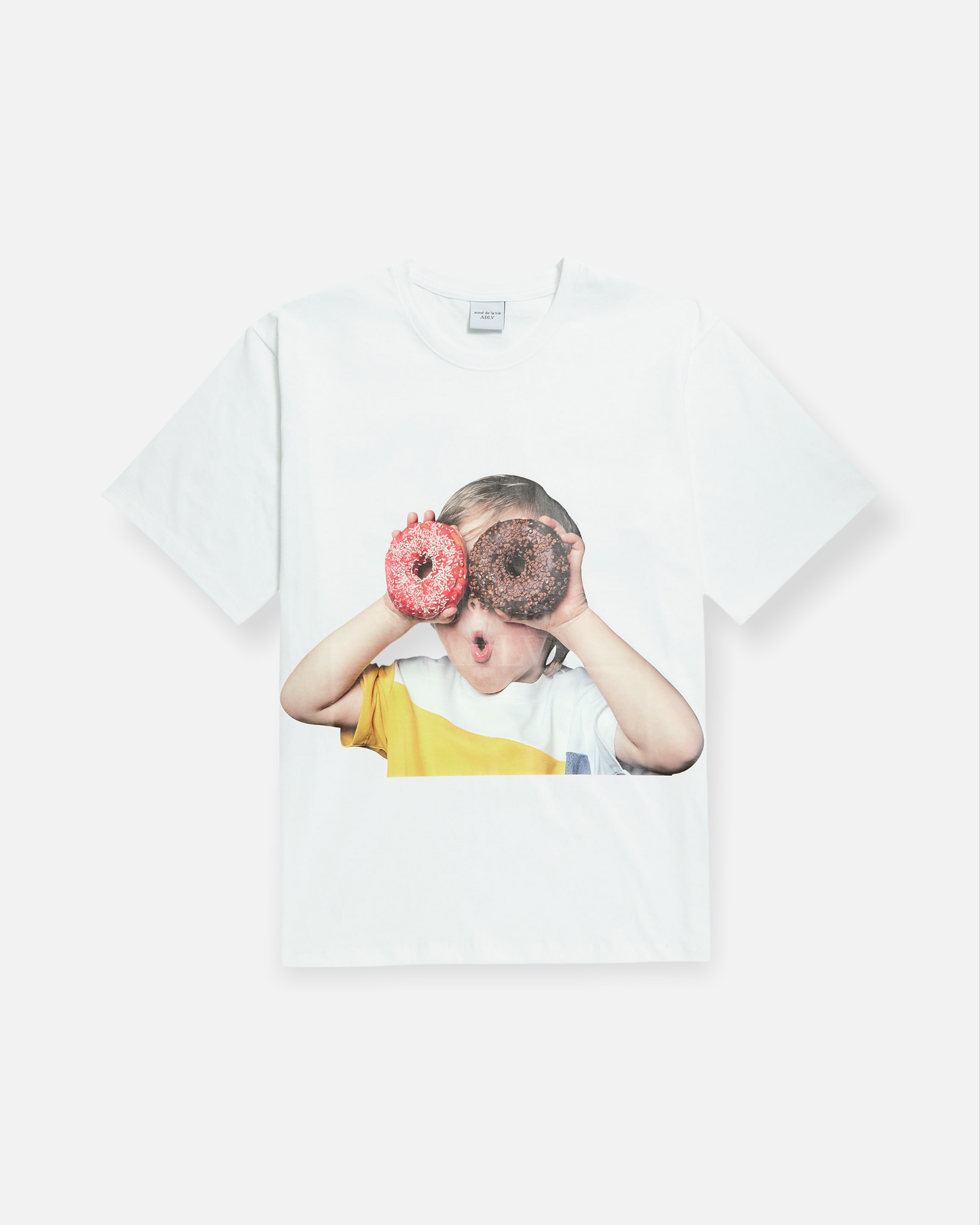 ADLV BABY FACE SHORT SLEEVE T-SHIRT WHITE DONUTS 1 R (WHITE)