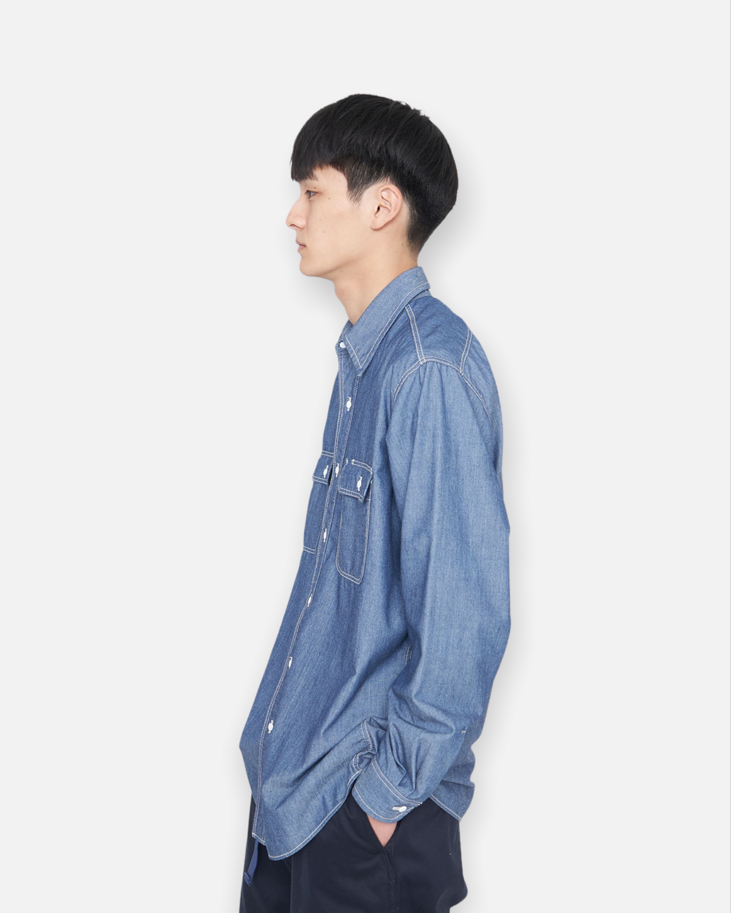 NANAMICA REGULAR COLLAR WIND SHIRT (INDIGO)