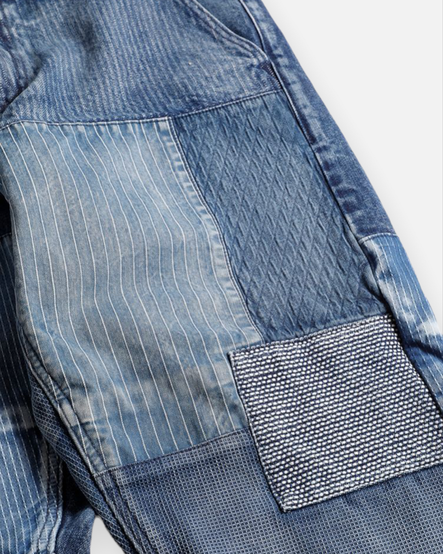 FDMTL PATCHWORK PANTS 3YR WASH (INDIGO)